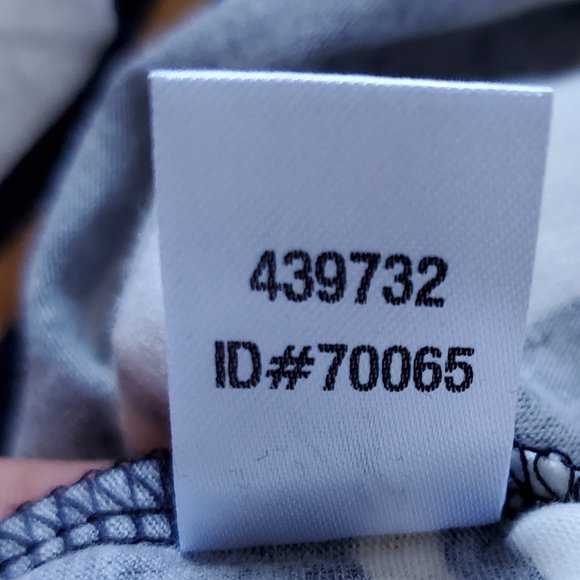 Loft (Medium Dark navy blue with white and gold strips spaghetti strap top) - Picture 6 of 6